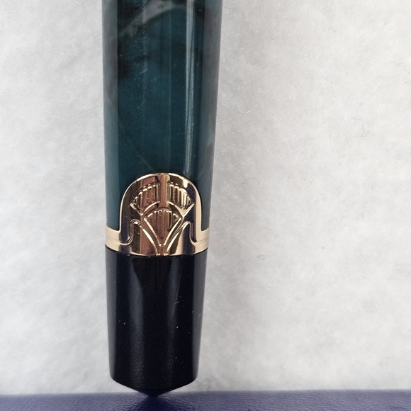 Waterman Phileas FP Set Green Marble GT Ink Fountain Pen NOS W/ Gift Box Boss - Picture 10 of 16